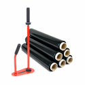 Set: dispenser + 6 black stretch films 1.5 kg