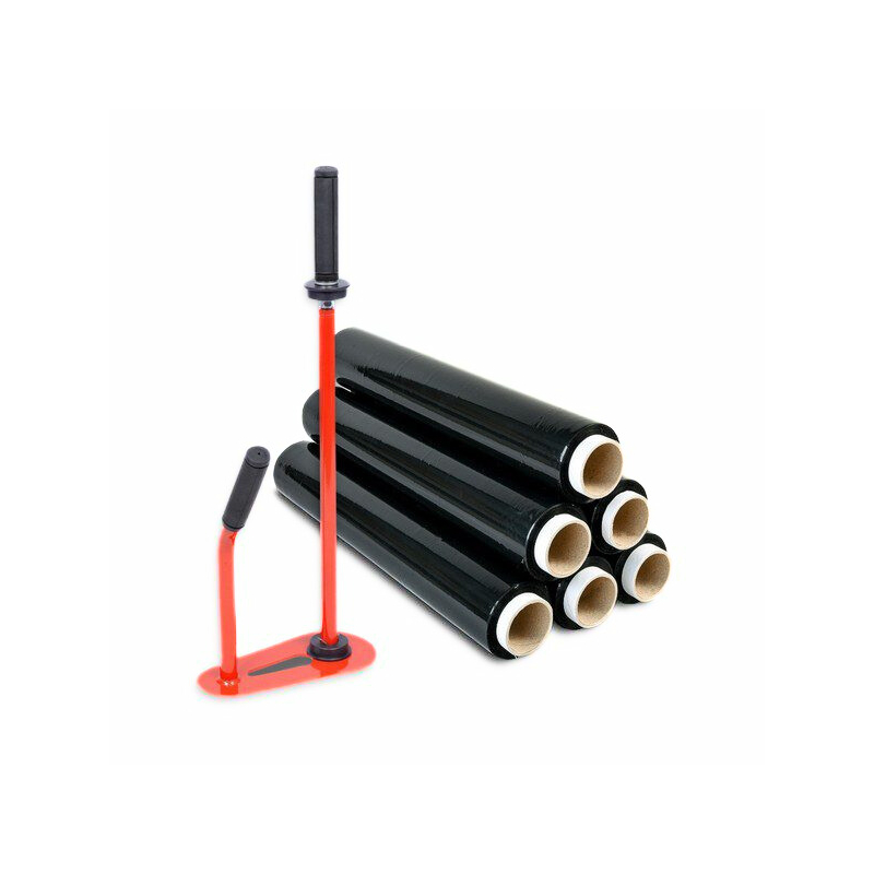 Set: dispenser + 6 black stretch films 1.5 kg