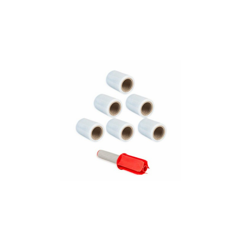 Set: dispenser + 5 mini transparent stretch films