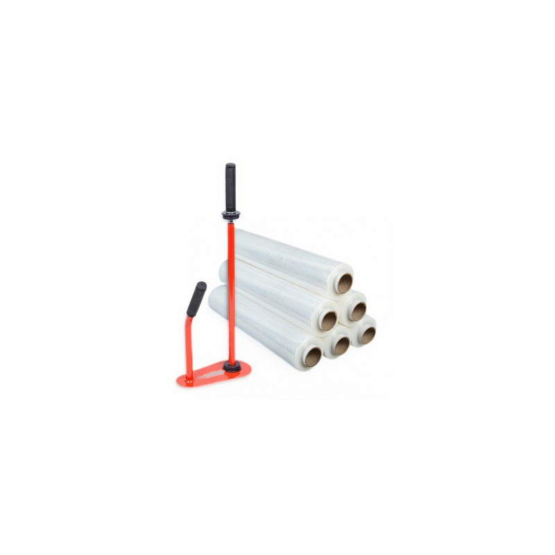 Set: dispenser + 6 transparent stretch films 1.5 kg